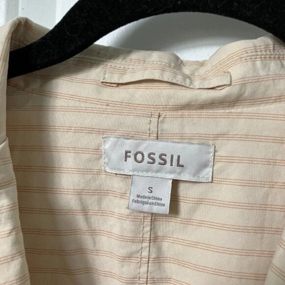 Fossil Stripe Pink Cotton Stripe Blazer Womens Small - Picture 5 of 5